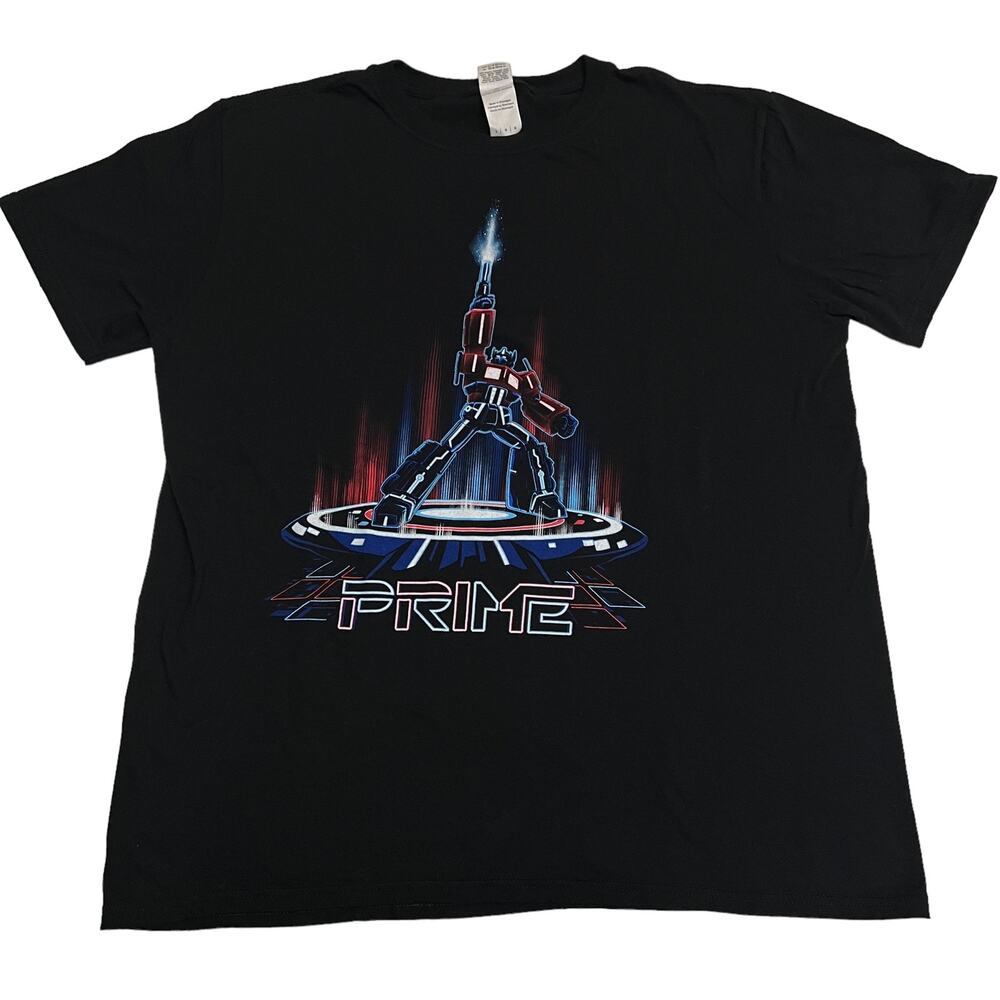 Transformers Optimus Prime T-Shirt Retro Tron Mashup Size Large Robot Anime Tee
